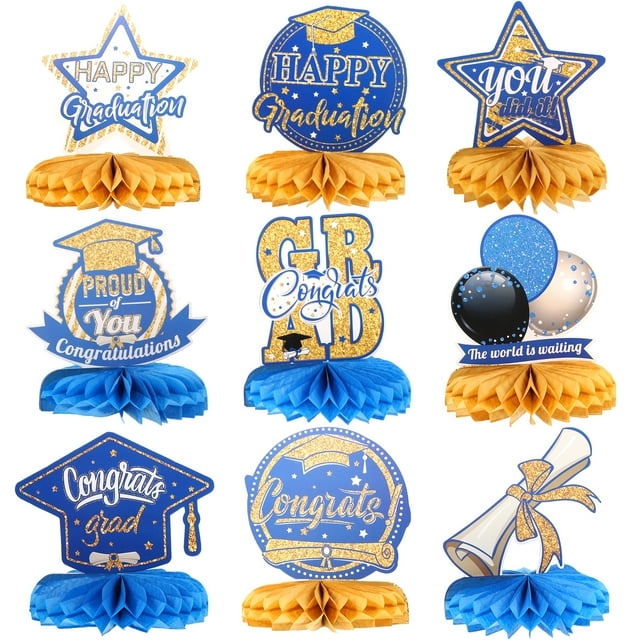 1 Set Graduation Honeycomb Table Centerpiece Graduation Party Decorations Honeycomb Centerpieces