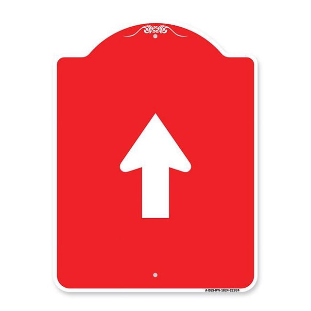 SignMission A-DES-RW-1824-22834 18 x 24 Po Signe de la Série Designer - Signe de Symbole Droit à Travers & 44; Rouge & Blanc