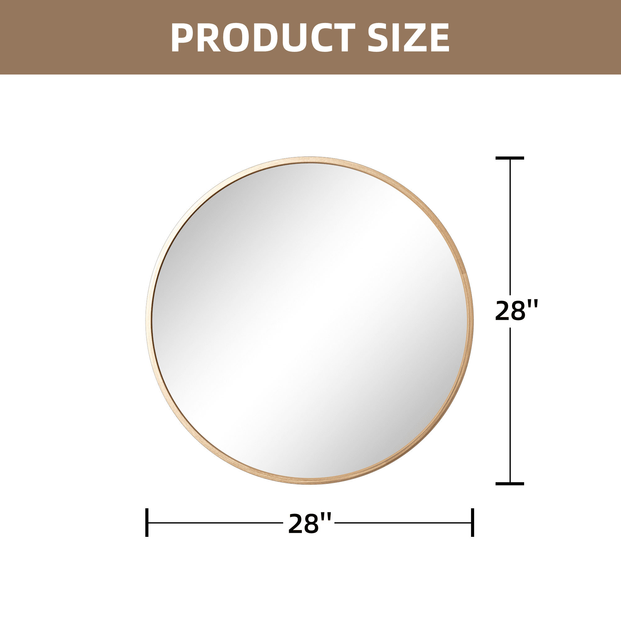 MAYEERTY 27"x27" Wall Mounted Vanity Mirror Modern Bathroom Vanity Mirror for Bedroom