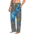 thumbnail image 2 of Uemuo Fun Riding Dinosaur Pattern Men's Wide Leg Palazzo Lounge Pants with Pockets Light Weight Loose Comfy Casual Pajama Pants-Small, 2 of 9