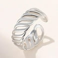thumbnail image 2 of S925 Silver Sterling Ring Women's Geometry Wave Ring with Size Adjustable, 2 of 10