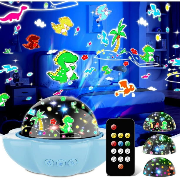Lámpara de luz nocturna DQMOON, proyector de dinosaurios con control remoto