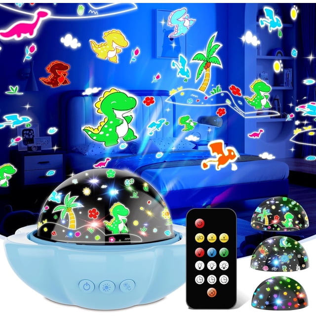 Lámpara de luz nocturna DQMOON, proyector de dinosaurios con control remoto
