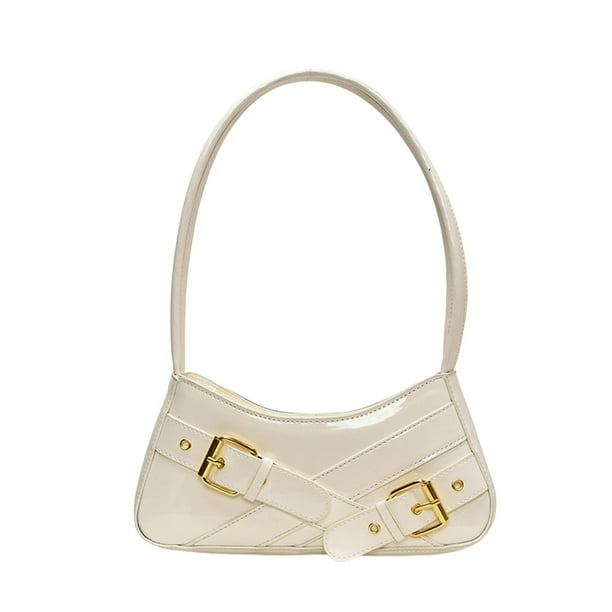 Bolso de hombro para mujer, de gran capacidad, ligero, para vacaciones y citas. Blanco