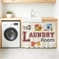 thumbnail image 3 of The Laundry Room Cabinet Curtains for Kitchen 10"W x 11"L, Vintage Yellow Laundry Routine Classic Flower Under Sink Skirt Magic Tape Short Curtain Decorative Privacy Panel for Bathroom Laundry, 3 of 9