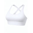 thumbnail image 6 of Strappy Sports Bras for Women Medium-High Support Criss Cross Back Push Up Supportive Padded Sports Bra Yoga Gym Workout Running Athletic Bra Tops White S, 6 of 7