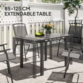 thumbnail image 3 of Extendable Outdoor Patio Dining Table, 33.5"-49.2" Adjustable Rectangular Table with Tempered Glass Top and Rust-Resistant Aluminium Frame for Garden, Deck, Balcony, Dark Grey, 3 of 7
