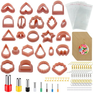 129Pcs Polymer Clay Cutters kit, Set of 18 Clay Cutters Tools for Polymer  Clay Jewelry, Plastic Clay Earring Cutters with Earring Cards, Earring  Hooks for Polymer Clay Jewelry Making 