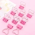 thumbnail image 1 of Clip Rosa Corazón Hueco Clips De Carpeta De Metal Notas Clip De Papel De Carta Suministros De Oficina Abrazaderas De Papel Clips Para Carpetas Clips Para Papeleo Hogar Escuela, 1 of 4