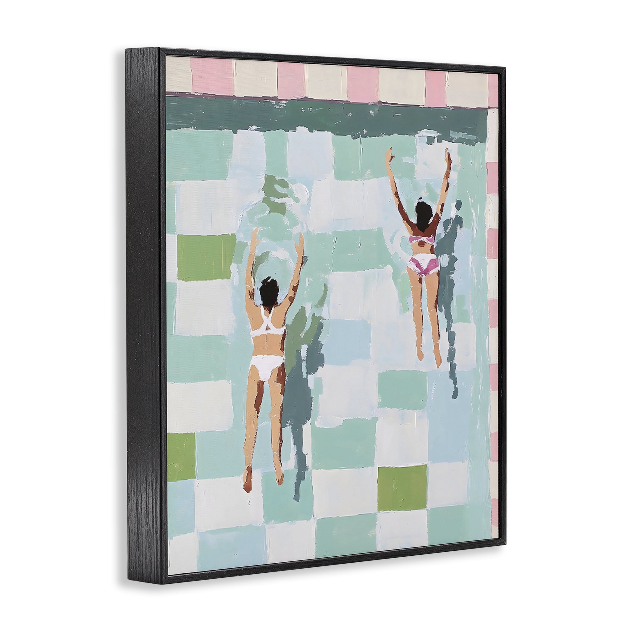 Stupell Industries Twin Swimmers in Pool Black Framed Giclee Art, design by The Prints Vibe
