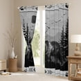 thumbnail image 3 of jejeloiu Wildlife Animals Elk Blackout Curtains Set of 2 (52x84 Each),Rustic Farmhouse Cabin Window Curtains,Gray Black Curtains and Drapes For Men Women,Super Cozy Room Decor, 3 of 6