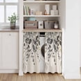 thumbnail image 6 of Grey Eucalyptus Kitchen Curtains 45 Inch Length, Farmhouse Weeping Leaves on Linen Tiers Curtains for Bathroom Bedroom Cafe, Light Filtering Small Window Treatment Short Drapes 2 Panels 42"Wx45"L, 6 of 8