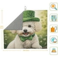 thumbnail image 3 of Dish Drying Mat St.Patricks Day Dog Green for Kitchen Counter Absorbent 16x18 Inch Microfiber Dishes Plate Glass Dry Draining Pad Reversible Washable Home Decor, 3 of 7