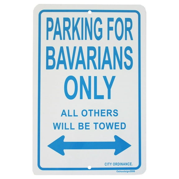 Bavaria Metal Parking Sign