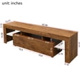 thumbnail image 4 of TV Cabinet for 55 Inch TV, SEGMART TV Stand with LED Lights, High Gloss TV Console with Drawers, Home Media Entertainment Center for Living Room, Walnut, LLL2605, 4 of 9