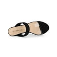 Allegra K Women's Dual Clear Strap Chunky Heels Mules Slides Sandals