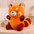 thumbnail image 4 of Figura de Anime de peluche para niños, muñeco de peluche de Panda Rojo, pelo esponjoso, mapache rojo, animales, abrazo, almohada, 2023, 4 of 4