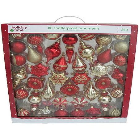 holiday time red and gold shatterproof christmas ornaments set of 80 - Red And Gold Christmas Ornaments holiday time red and gold shatterproof christmas ornaments set of 80 - Red And Gold Christmas Ornaments