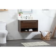 thumbnail image 3 of 30 inch single bathroom vanity in walnut with backsplash, 3 of 10