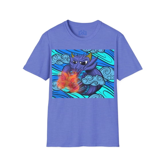 Dragon of Elements Skate n' Surf wear hand drawn, unisex soft-style t-shirt