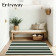 thumbnail image 3 of ODIKA 6'x9' Machine Washable Non-Slip Area Rug, Elegant Monochrome Striped Farmhouse Decorative Floor Covering High Traffic Rug, Black, 612016, 3 of 7