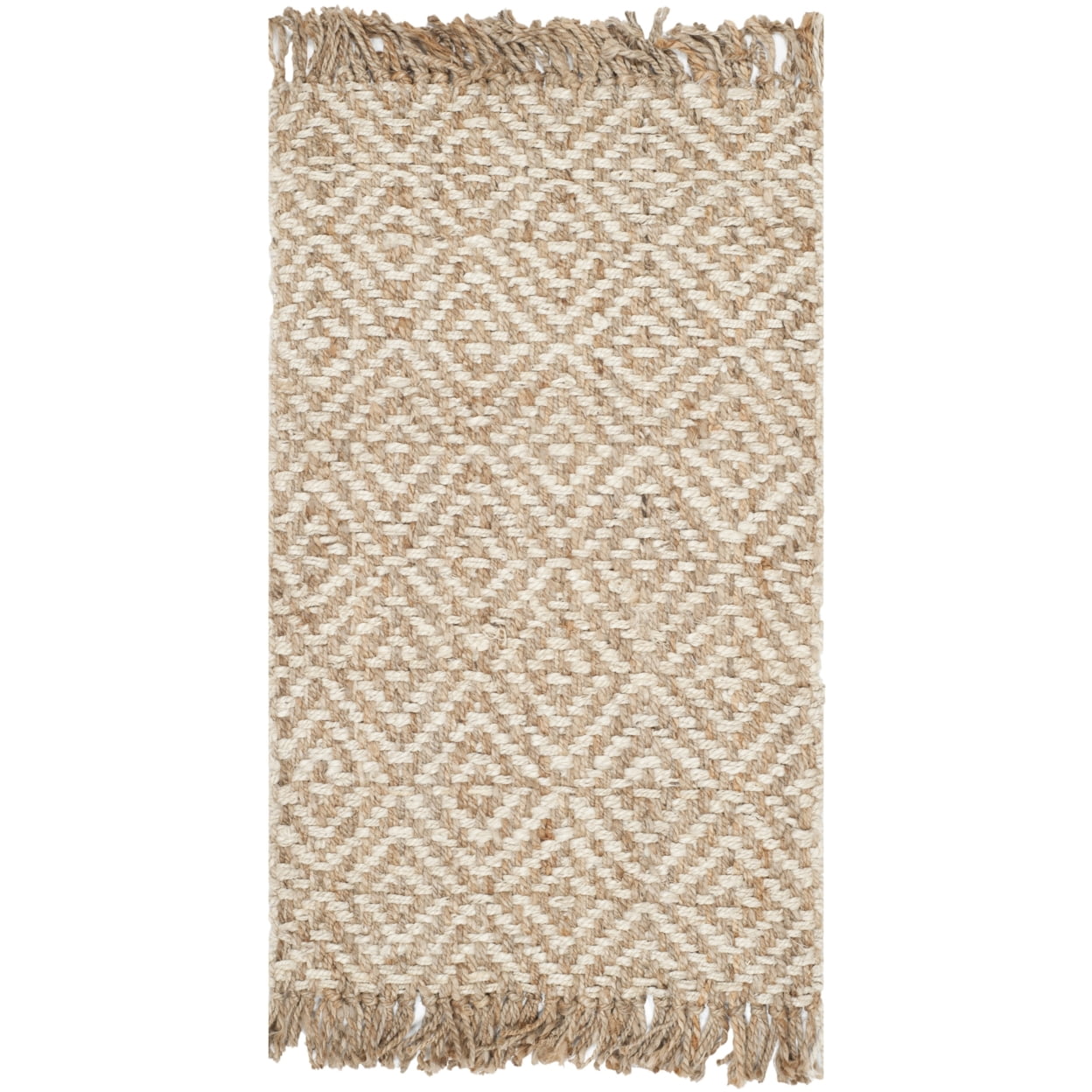 SAFAVIEH Natural Fiber Roland Braided Jute Area Rug, Natural/Ivory, 5' x 8'