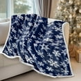 thumbnail image 5 of Christmas Blanket, Snowflake Print, Soft Warm Nap Throw for Sofa Bed Camping Festival Decorations, Red and Blue Polyester Flannel Fleece, 5 of 7