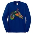 thumbnail image 3 of Colorful Neon Horse | Dean Russo Art Animal Lover Mens Long Sleeve Shirt, Royal, XX-Large, 3 of 6