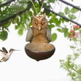 thumbnail image 3 of Alimentador de pájaros salvajes en búho con cuerda a prueba de ardils, alimentador de búho colgante para patio al aire libre, decoración de Zulema Comedero para pájaros, 3 of 7