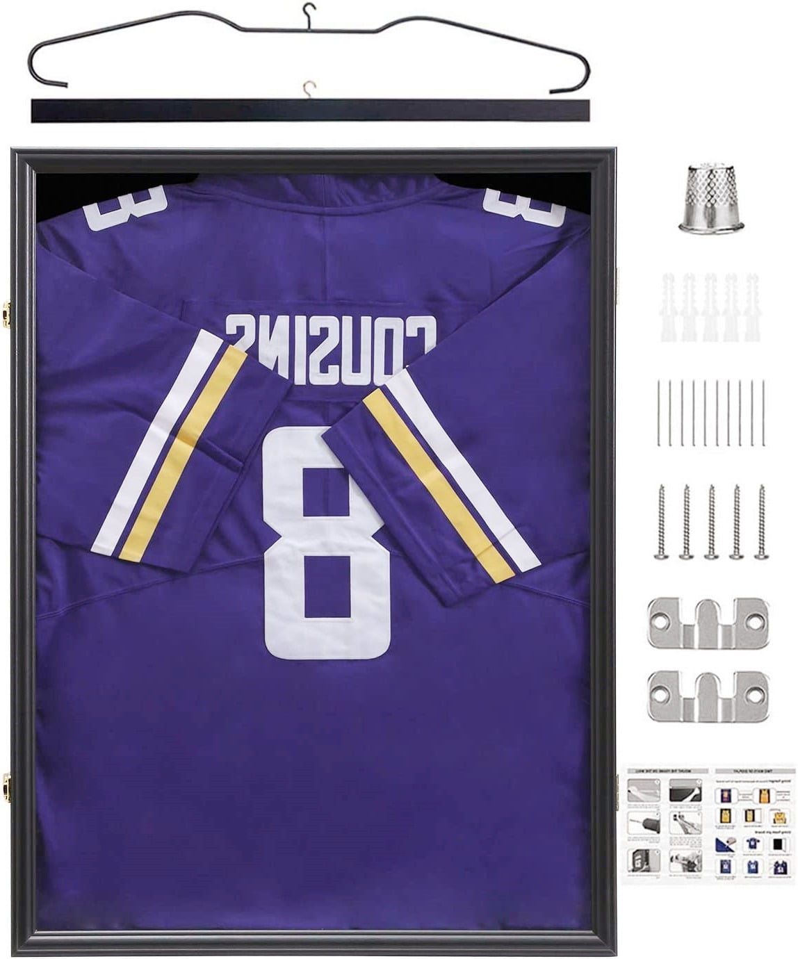 Flybold Sports Jersey Wall Display Case - Large Black Flybold Sports Jersey Wall Display Case - Large Black