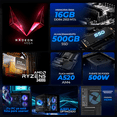 thumbnail image 3 of Computadora Escritorio Xtreme PC Gaming AMD Radeon Vega 11 Ryzen 5 3400G 16GB SSD 500GB WIFI Black juegos casuales, trabajo y estudio, 3 of 6