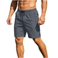 thumbnail image 2 of Nmnitkp Men's Quick Dry Athletic Shorts Elastic Waist Drawstring With Zipper Pockets Lightweight Workout Gym Running Hiking Summer Shorts, 7 Inch Gray,XL, 2 of 8