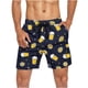thumbnail image 4 of Ceisia Men's Beer & Lemon Print Beach Shorts | 4-Way Stretch Drawstring Swim Trunks (Deep Navy) Gifts, 4 of 5