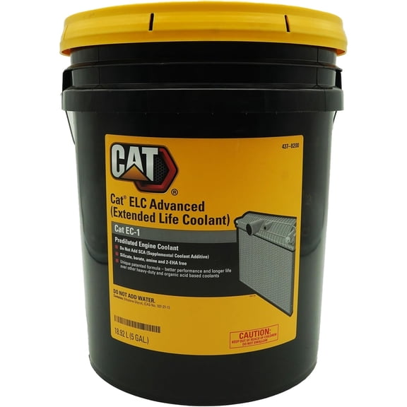 CAT 437-8200 (4378200) Extended Life Coolant Advanced 50/50 Premix (5 Gallon Pail) Contains Bittering Agent