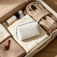 thumbnail image 5 of Woven Cosmetic Pouch, Travel Wash Bag, Makeup Brush Organizer, Spacious Zipper Interior and Lightweight Compact Size for Travel Luggage, Home Vanity, and Gym Locker., 5 of 9