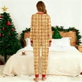 thumbnail image 5 of Womens Christmas Pajamas 2 Sets Long Sleeve Tops Checkered Stripes Xmas Graphic Pjs Round Neck Nightwear Soft Pjs Lounge Sleep Pants Two Pieces Sets with Pockets, 5 of 5