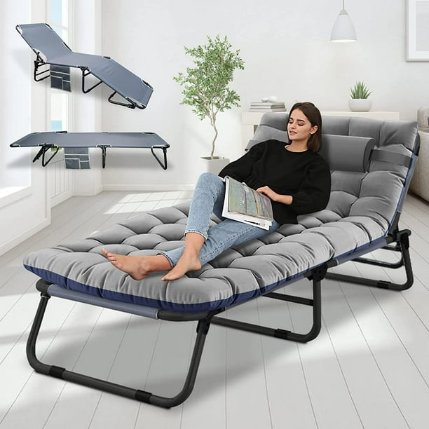 Slsy Sleeping Cots Bed with Mattress & Pillow, Portable Folding Bed Cot