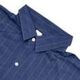 thumbnail image 6 of Ceisia Men's Linen Blend Striped 2 Piece Outfit Short Sleeve Button Down Shirt And Casual Shorts Set Navy XXL Gift, 6 of 9