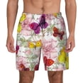 thumbnail image 2 of Picia Butterflies and Vintage pattern Mens Swim Trunks with Compression Liner Stretch Beach Shorts Quick Dry with Zipper Pockets No-Chafing Board Shorts-Small, 2 of 9