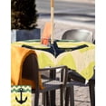thumbnail image 5 of Fsddascl Anchor Nautical Outdoor Tablecloth - 54x54 Inch Square Dining Table Cover, Vintage Green Yellow Wave Stripe Waterproof Outdoor Table Cloth with Umbrella Hole & Zipper for Picnic/Patio/Party, 5 of 7
