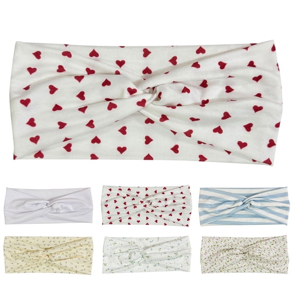CAIXIA Polka Dot Headband Girls Floral Heart Print Elastic Headband Fashion Hair Accessory For Everyday Casual Wear