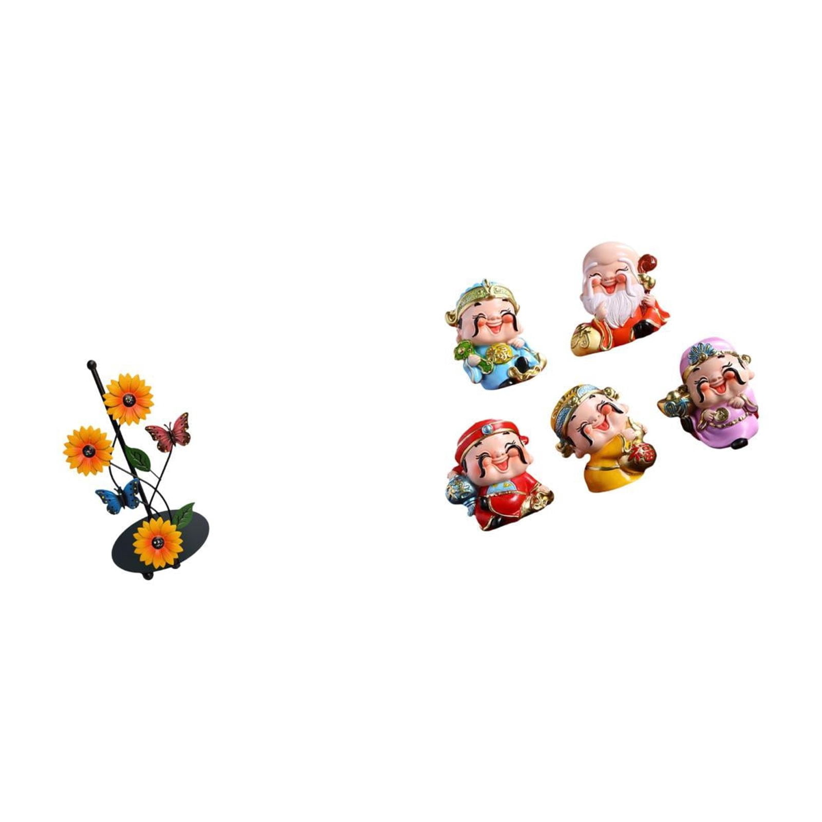 Fiocias Toilet Paper Holder Paper Towel Holder Countertop Desktop Figurine Cartoon God of Fortune Figurine Feng Shui Gift Cute God of Wealthy Statue