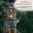 thumbnail image 6 of Alpine Corporation 31"H Outdoor Tranquil Zen Pagoda Fountain with LED Lights, Gray, 6 of 13