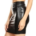 thumbnail image 4 of Sakkas Womens Metallic Sexy Shiny Stretchy Short Pencil Party Skirt Made in USA - Black - 1X, 4 of 5