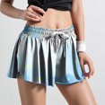 thumbnail image 2 of Gibobby Pantalones De Casuales Para Mujer Pantalones cortos 2 en 1 para mujer(Aqua, L), 2 of 5