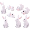thumbnail image 1 of 8pcs Miniature Bunny Figurines Fairy Garden Rabbit Figures Easter Cake Toppers Mini Bunny Figures Toys Assorted Styles, 1 of 9