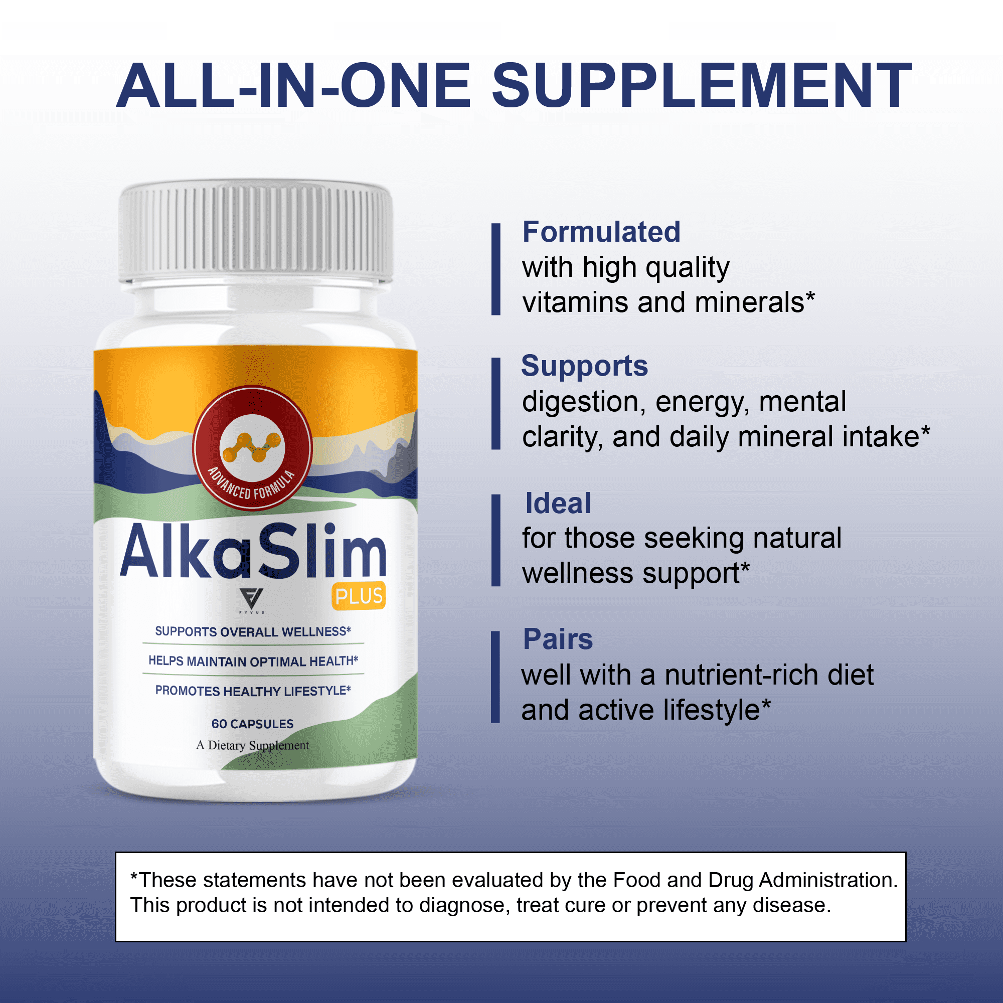 (2 Pack) AlkaSlim Plus Premium Daily Health Supplement (120 Capsules)