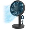 thumbnail image 1 of Ventilador De Torre mesa Compacto recargable color negro moon para Escritorio Oficina Buró con cable usb silencioso de 4 velocidades altura de 28cm Beckon, 1 of 8
