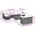 thumbnail image 2 of vidaXL 10 Piece Garden Sofa Set with Cushions Black Poly Rattan, 2 of 5
