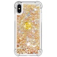 thumbnail image 1 of Funda para iPhone X/iPhone XS con Brillo Líquido Flotante, Purpurina, Parachoques y Anillo Giratorio Soporte, 1 of 5